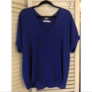LUSH chiffon royal blue top